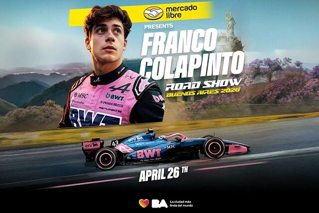 El cartel promocional de la exhibici�n de Colapinto en Buenos Aires.