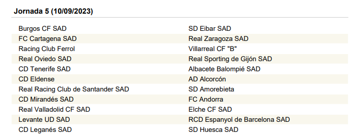 El calendario completo de Segunda División: descubre todas las jornadas ...