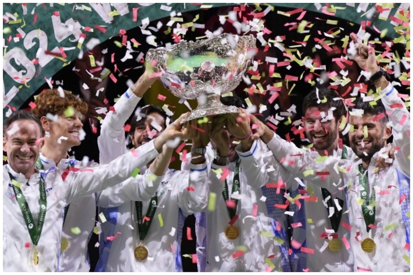 Itlay lifting their second Davis Cup in 2024