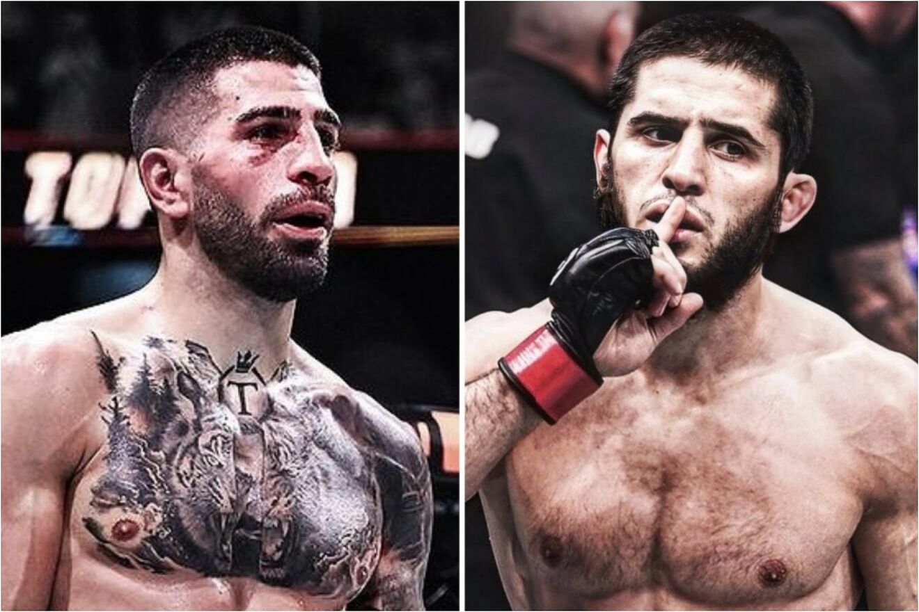 Ilia Topuria and Islam Makhachev in a montage.