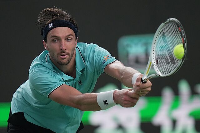 Rinderknech, durante su partido ante Medvedev.