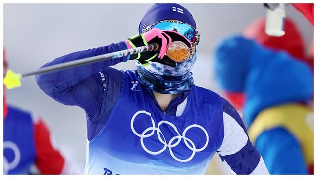 Remi Lindholm, durante la prueba de los 50 km de los Juegos.
