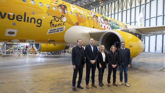 Escud�, durante el acto de Vueling.