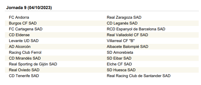 El calendario completo de Segunda División: descubre todas las jornadas ...