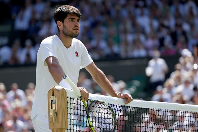 Carlos Alcaraz, en un partido de Wimbledon.