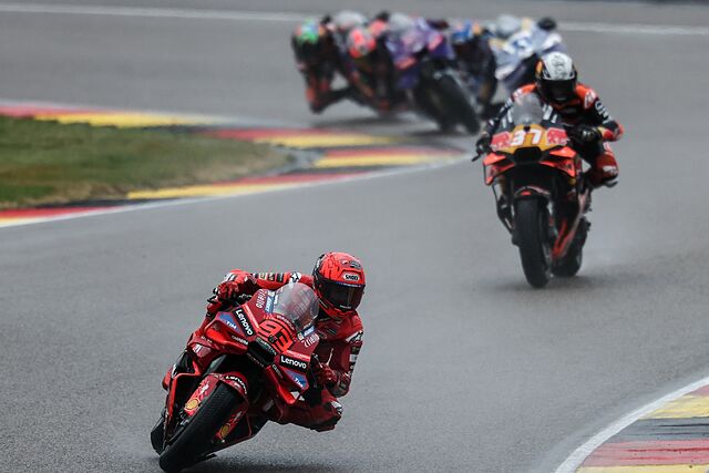 Marc M�rquez durante el desarrollo de la 'sprint' del GP de Alemania.