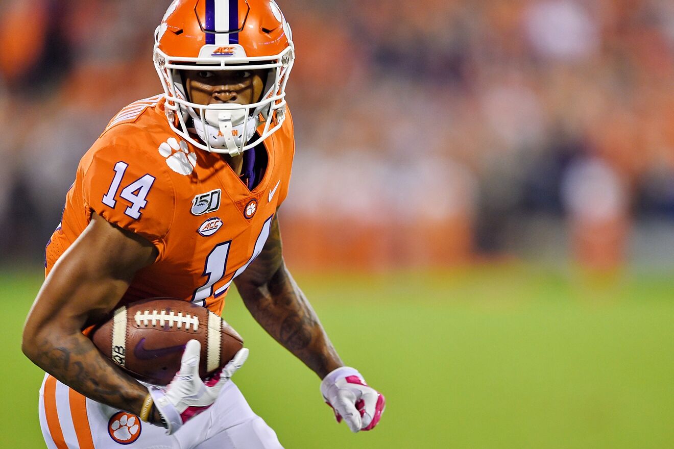 Clemson's Diondre Overton rushes for a touchdown after a reception...