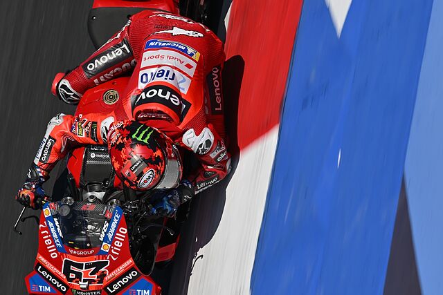 Pecco Bagnaia, hoy en el test de Misano.