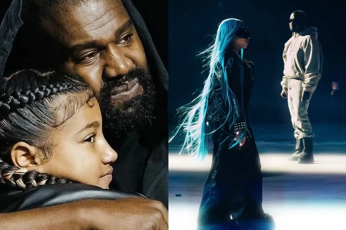 Kanye West watches his 12 year old daughter North make her concert debut