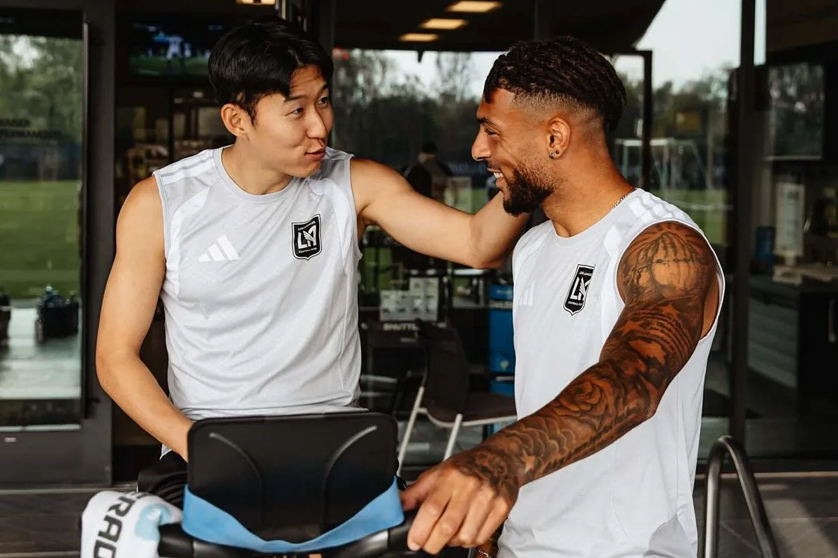 LAFC superstar Son Heung-Min gets playful with teammate Denis Bouanga