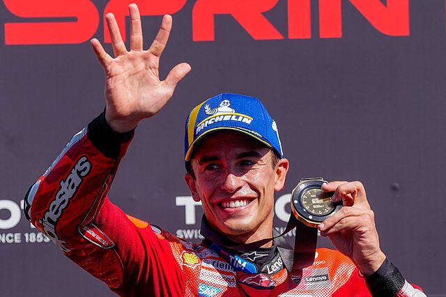 Marc M�rquez, tras su triunfo en la carrera al sprint del Gran Premio de Catalu�a.