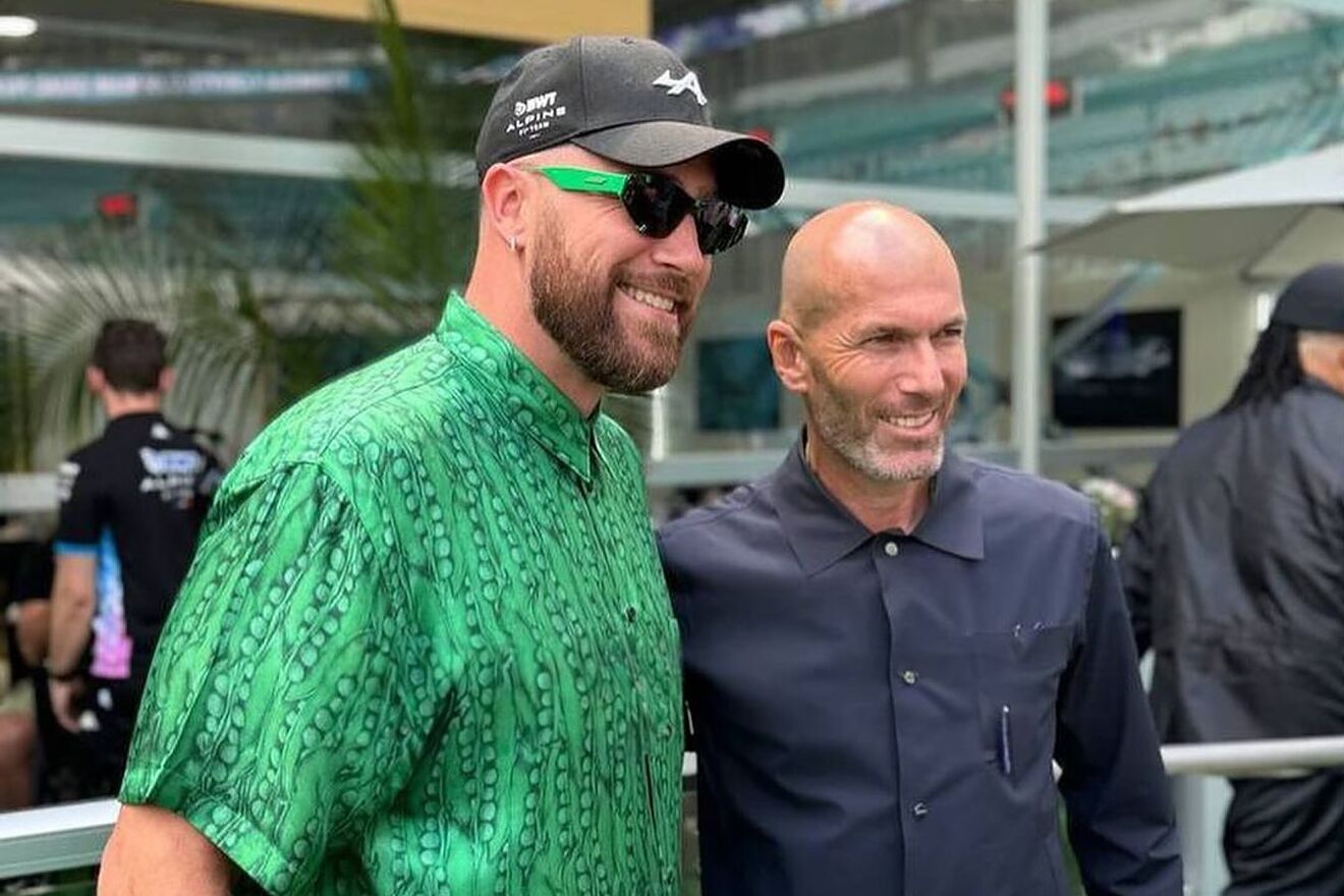 Travis Kelce's wild week continues as he meets Zinedine Zidane at the Miami GP