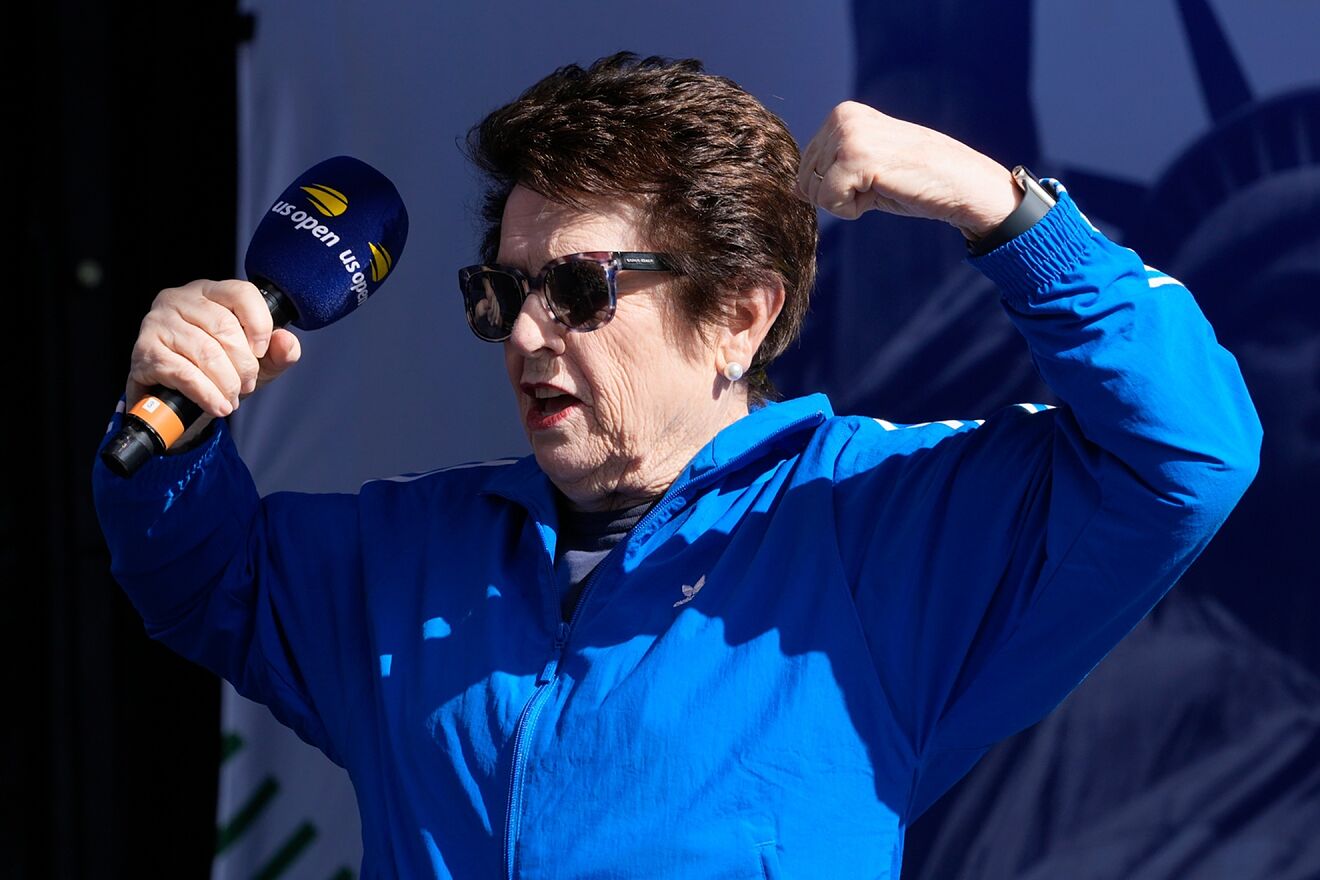 Billie Jean King during a press event ahead of the tennis US Open