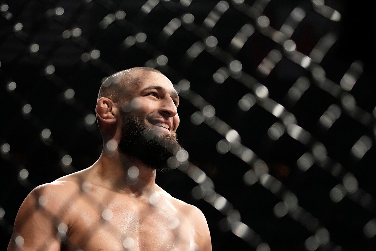 Khamzat Chimaev right after a fight.