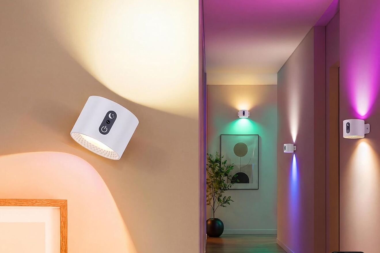 Esta lámpara de pared recargable cuesta 10 euros en Amazon.