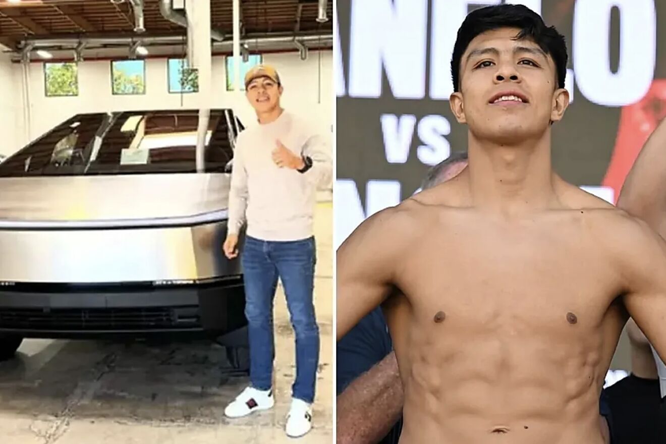 Jaime Mungu�a shows off his Tesla CyberTruck and fans remind him he was able to buy it thanks to 'Papi' Canelo.