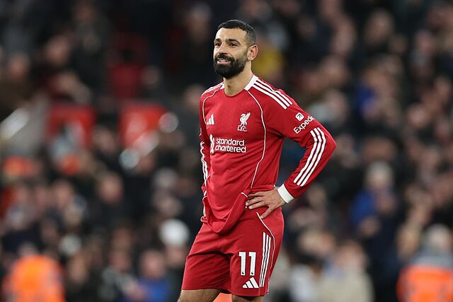 Salah, durante un partido este curso.