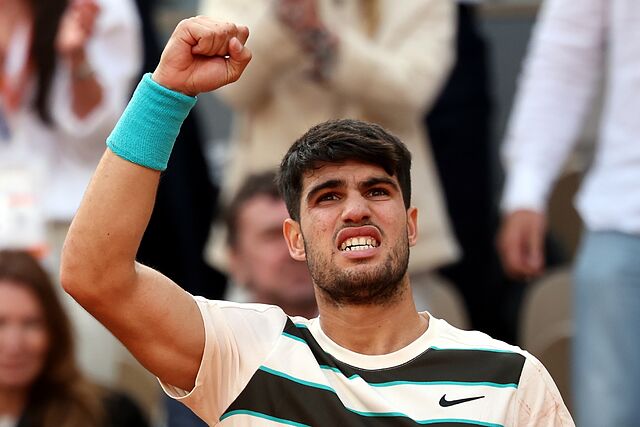 Carlos Alcaraz, en la final de Roland Garros ante Jannik Sinner.