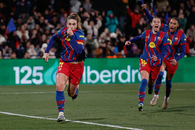 Alexia Putellas celebra un gol esta temporada ante el Real Madrid en la Supercopa